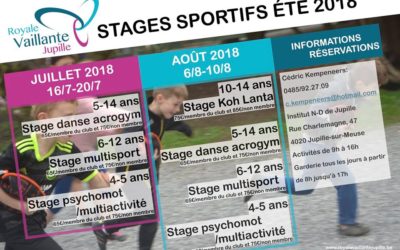 Stages sportifs été 2018