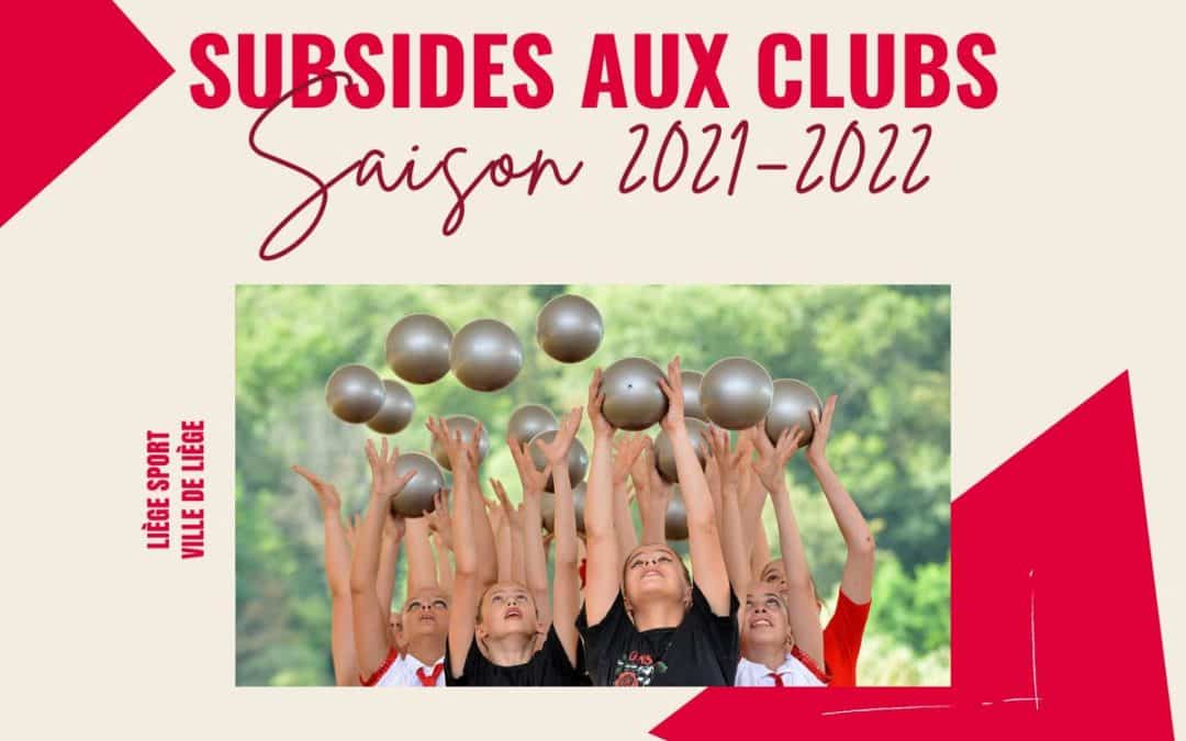 Subsides aux clubs sportifs 2021-2022