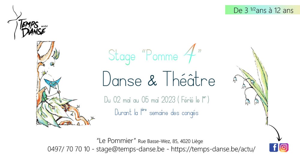 STAGE ENFANT « POMME 4 » DANSE & THÉÂTRE