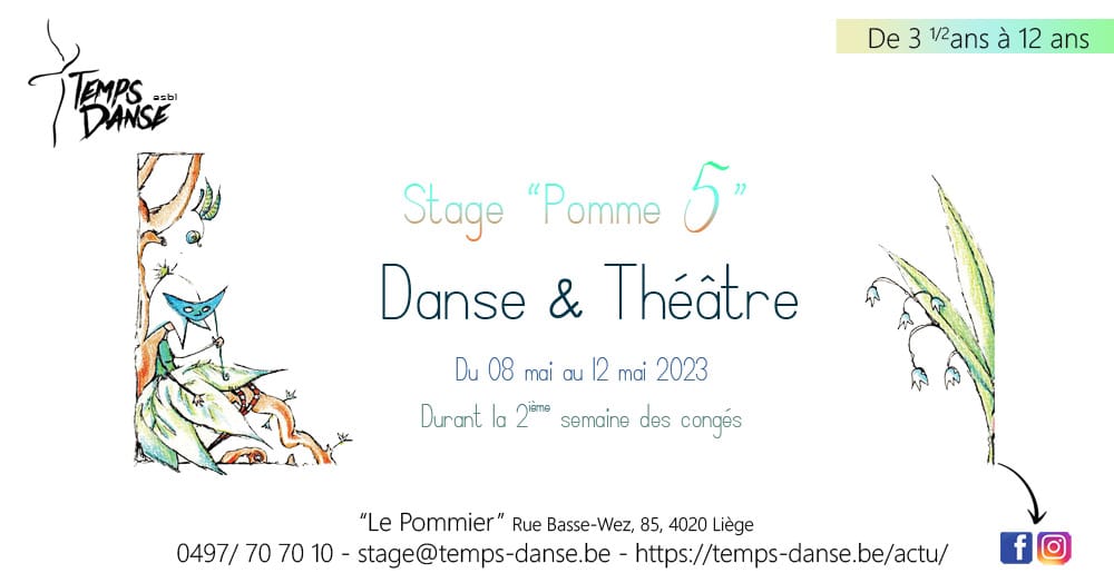 STAGE ENFANT « POMME 5 » DANSE & THÉÂTRE